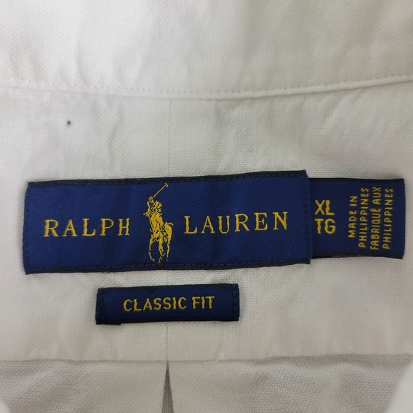 Ralph Lauren Classic Fit Mens XL Solid White Pony Button Down Long Sleeve - Picture 4 of 6